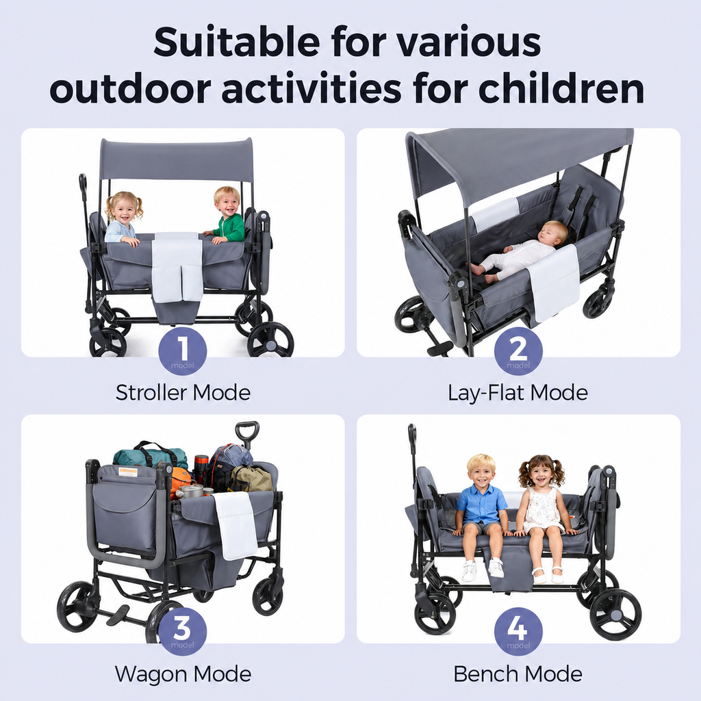 Stroller Wagon for Kids – 2-Seater All-Terrain Baby Wagon