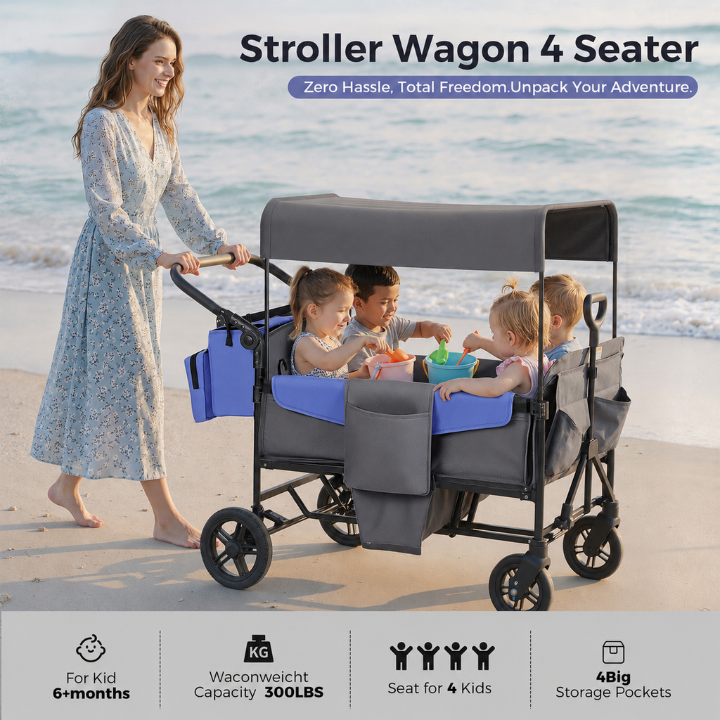 Stroller Wagon for Kids – 2-Seater All-Terrain Baby Wagon